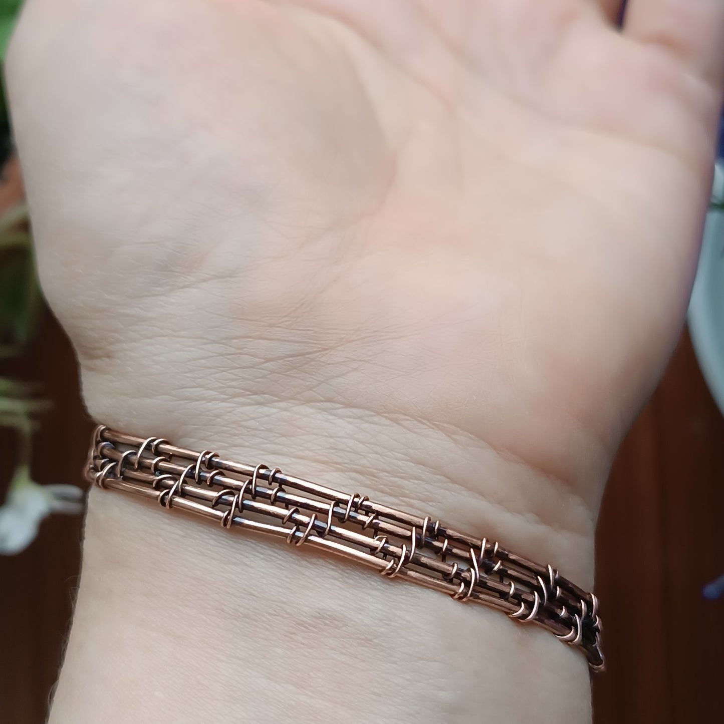 Gorgeous labradorite cuff bracelet. Adjustable. Size S-M