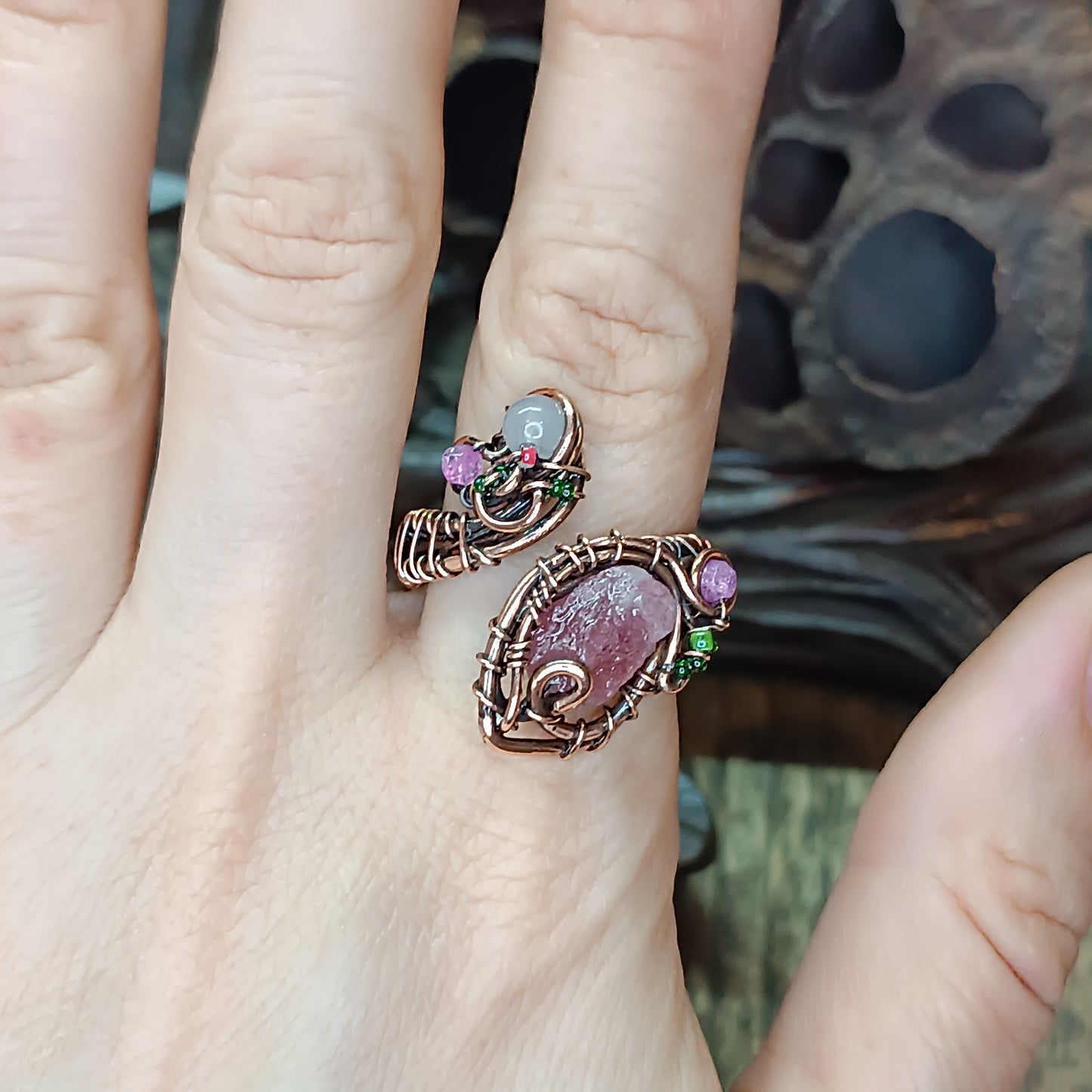 Pink tourmaline ring. Adjustable size