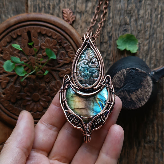 Night lotus bud necklace