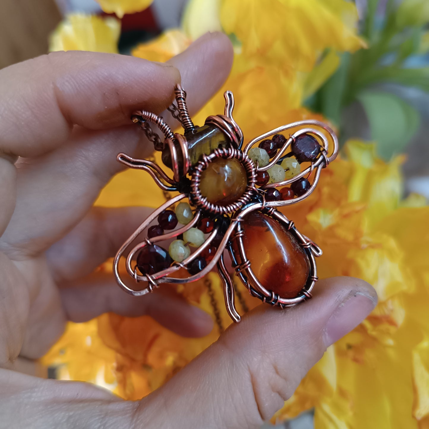 For Gwendolyn. Final payment.Sunny honey bee pendant