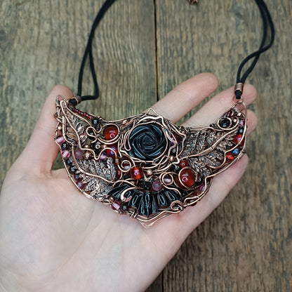 Dark rose statement necklace