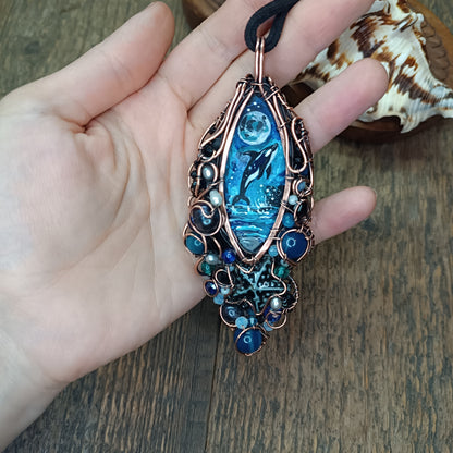 Orcas in the wild necklace