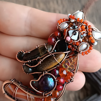 For Hanne. Red panda pendant