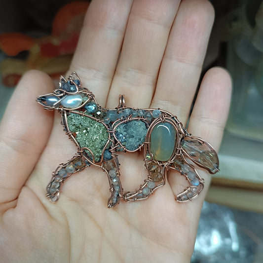 For Julia. Wolf pendant