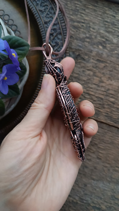 Tree of life necklace with labradorite and amethysts.