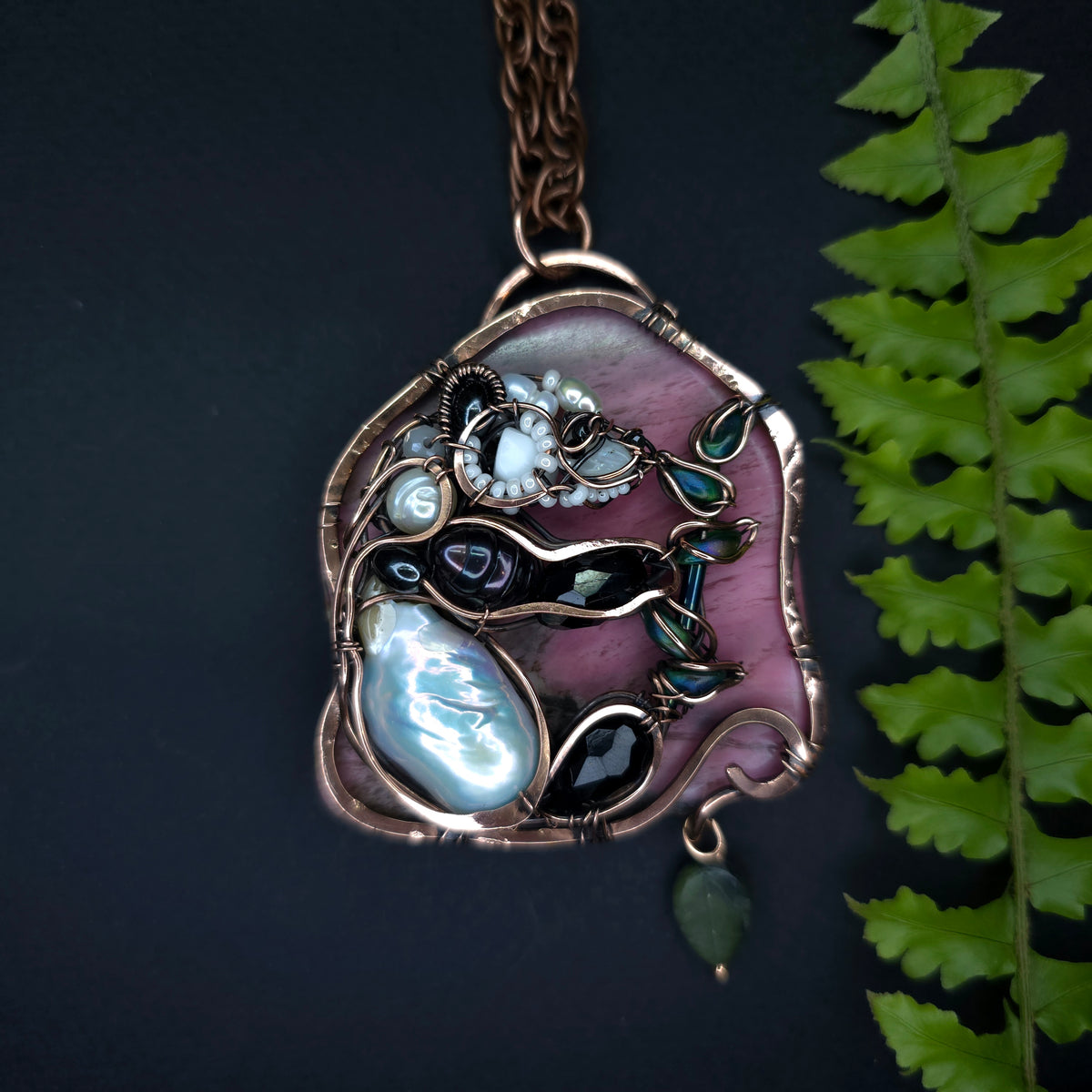 Sunrise meal. Wire wrapped panda necklace