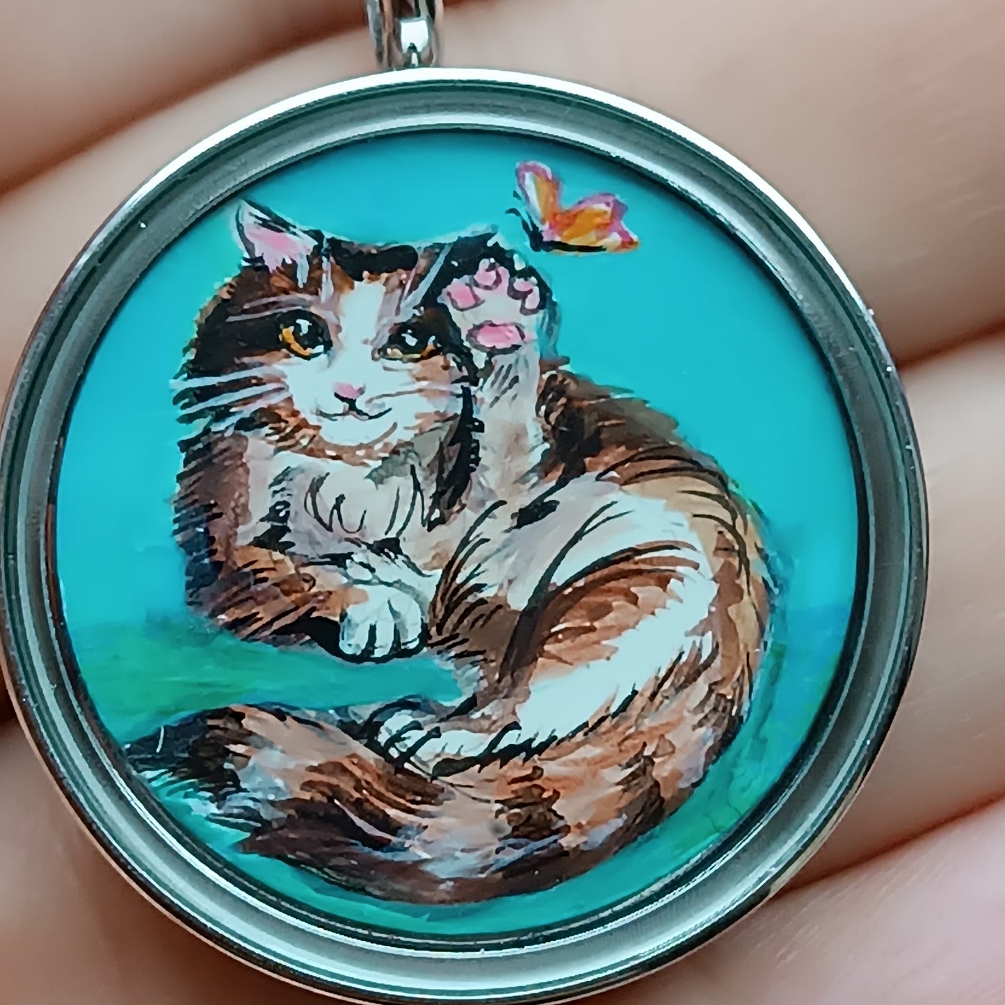 Cosy cats. Miniature paintings in a pendant!