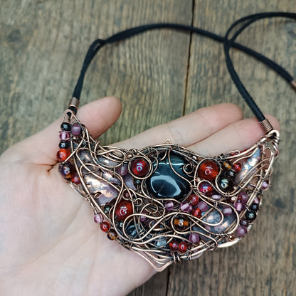 Dark rose statement necklace