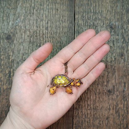 For Megan. Lemon turtle pendant.
