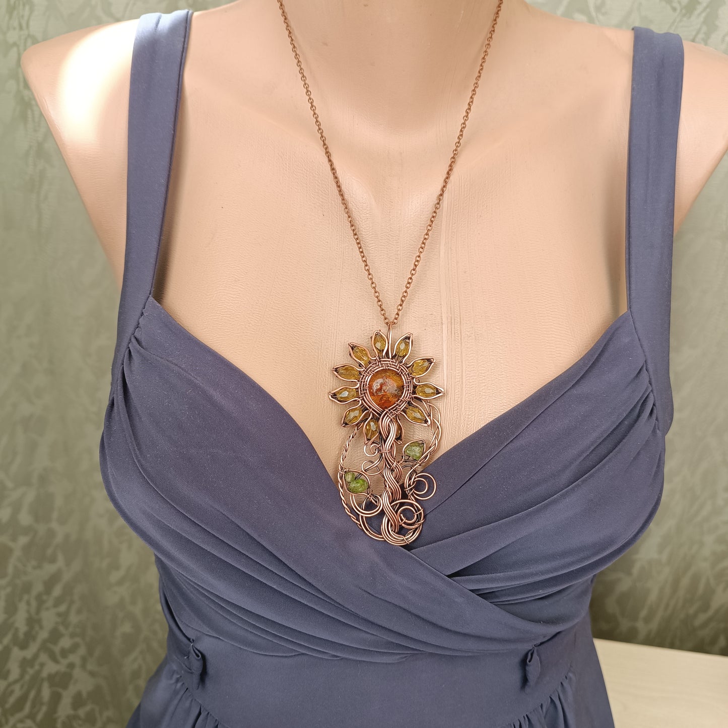 Sunflower necklace