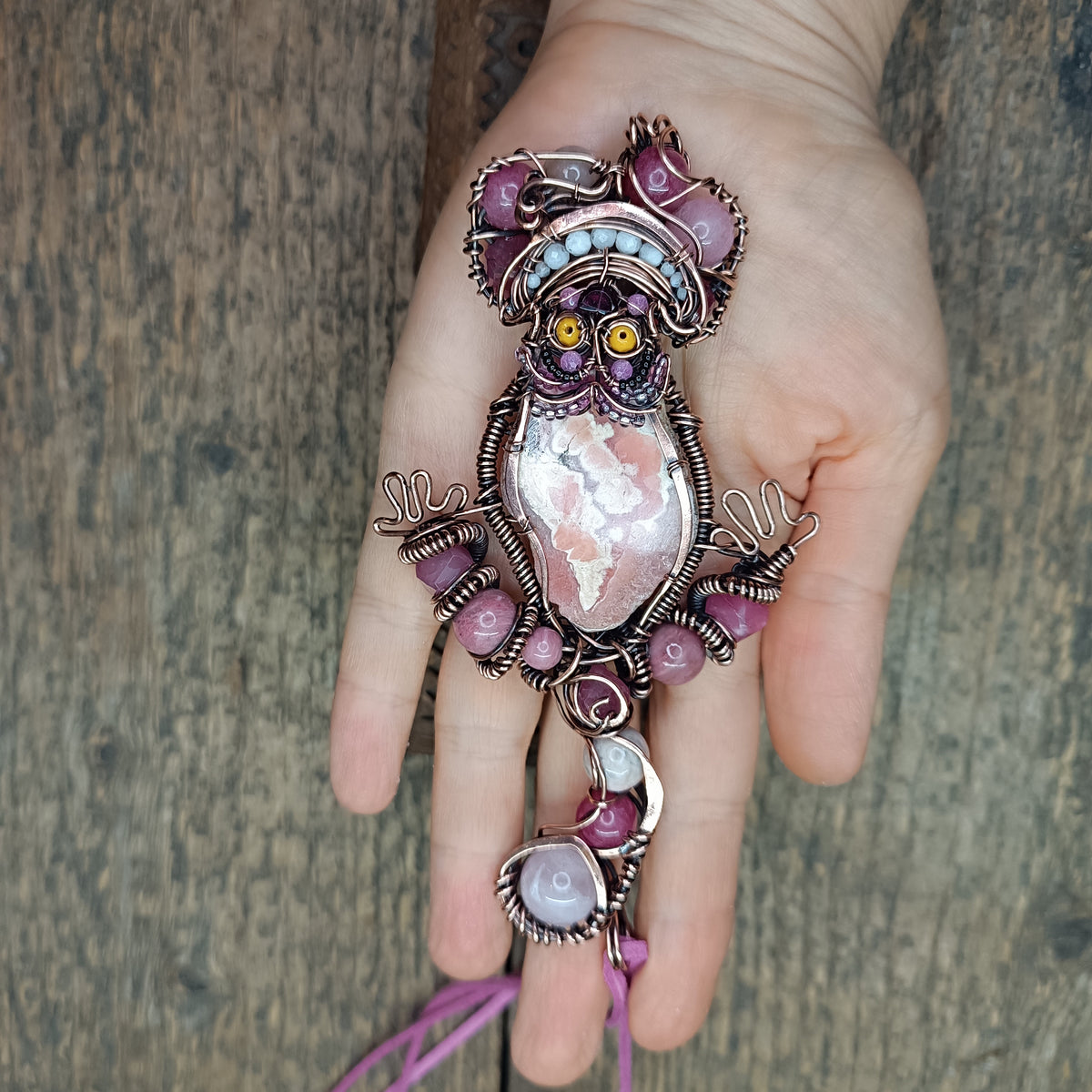 Pink smiling cat necklace🩷😻
