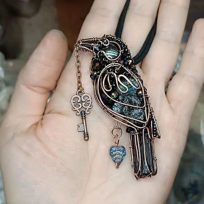 Secret keeper. Raven necklace