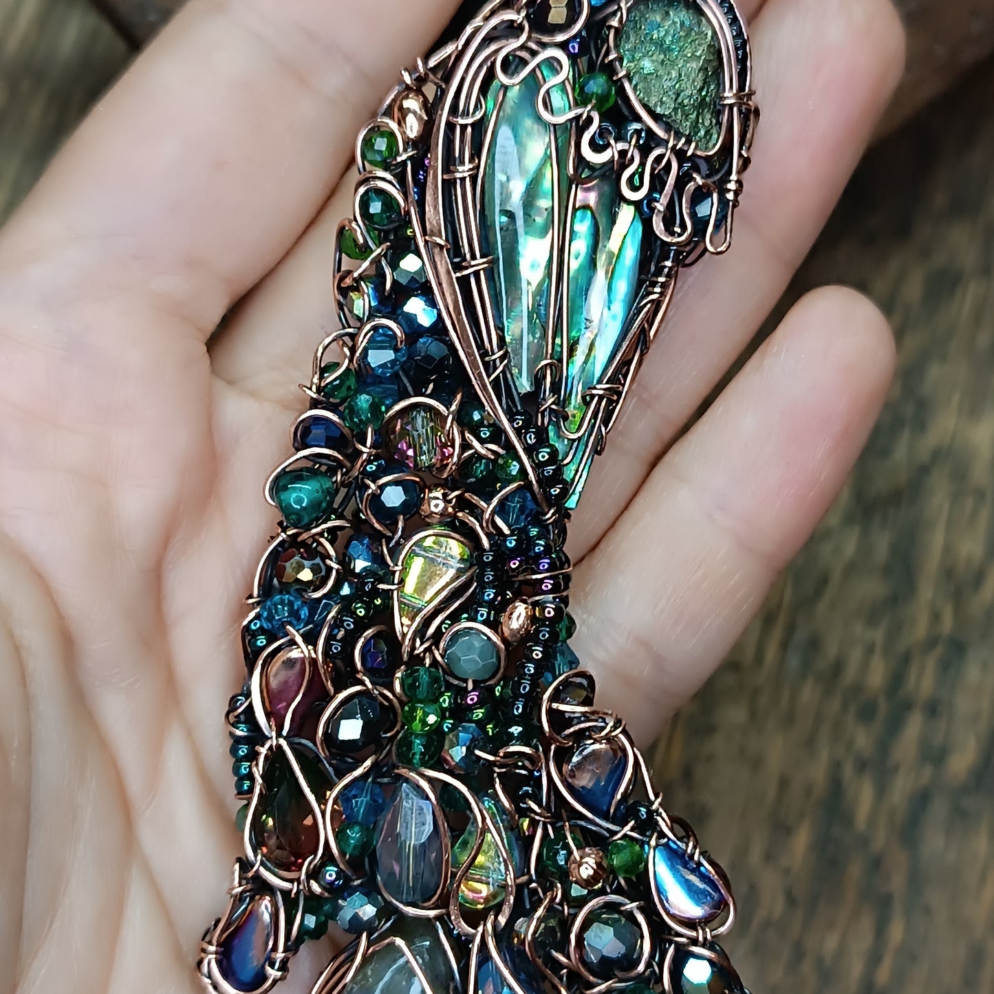 Peacock necklace