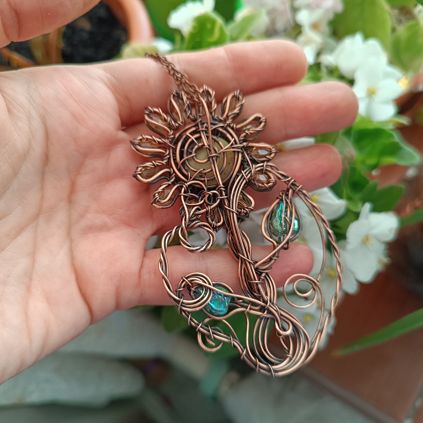 Sunflower necklace
