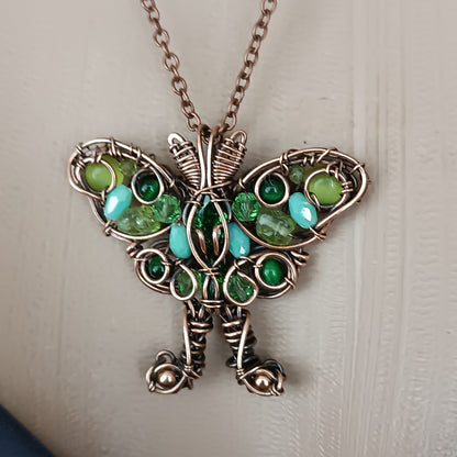 Luna moth necklace