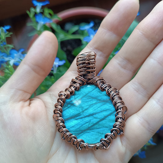 For Cindy.  Blue labradorite necklace