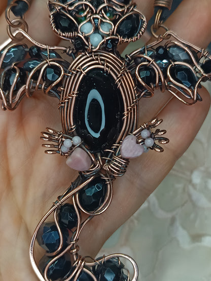 Kitty bat necklace