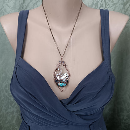 White swan necklace