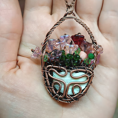 Flower basket pendant