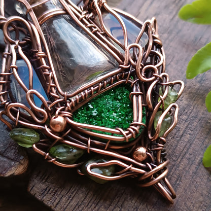 Green lantern. Vial necklace