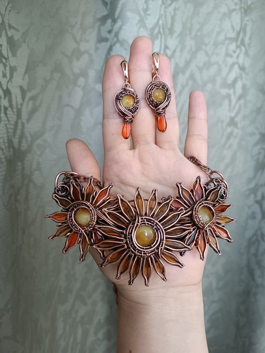 Sunflower necklace