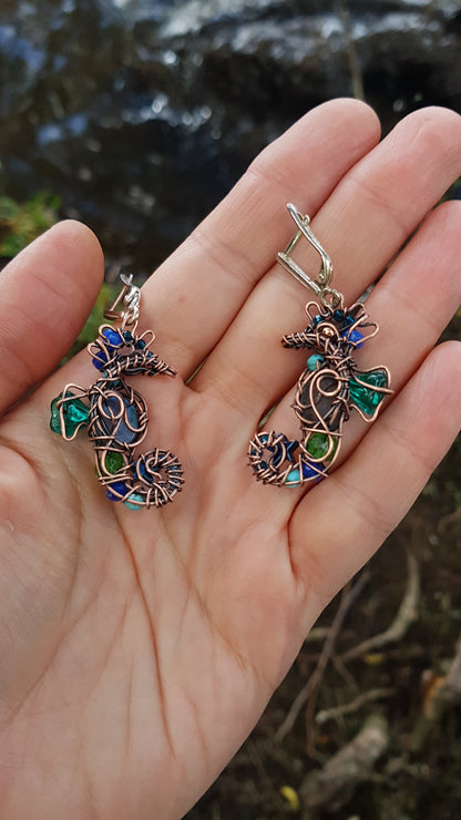 Sea horse earrings.