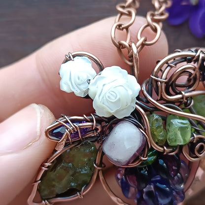 Glass blackberry necklace