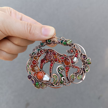 A day in the forest. Fairy tale fox necklace.
