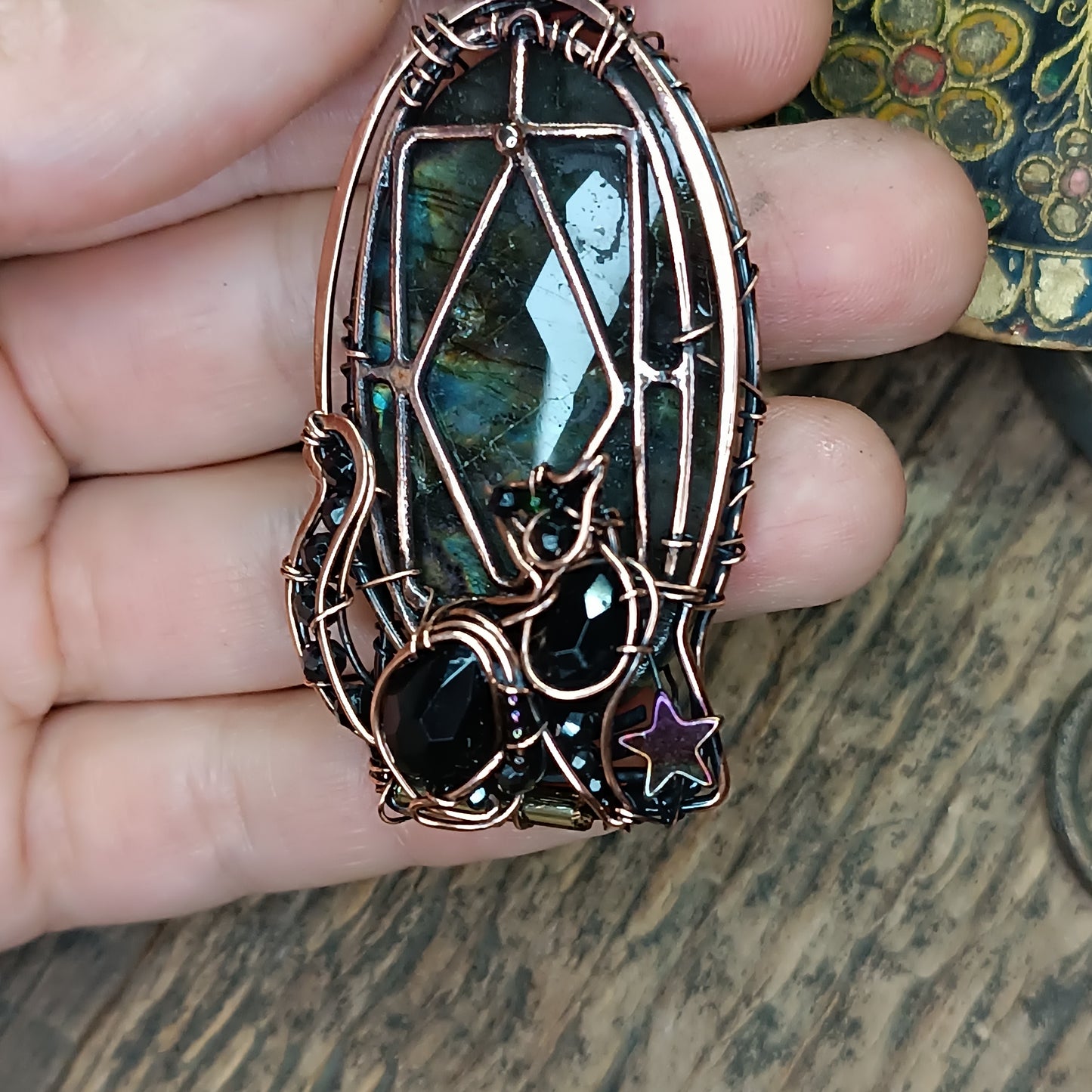 Cat in the window. Necklace