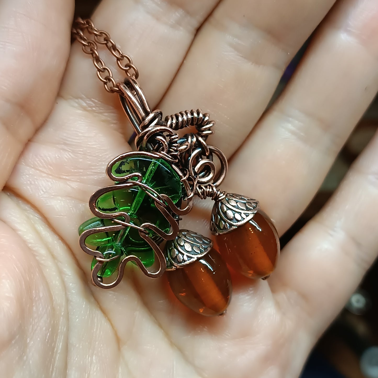 Oak and acorns SET (pendant plus earrings) 🍂