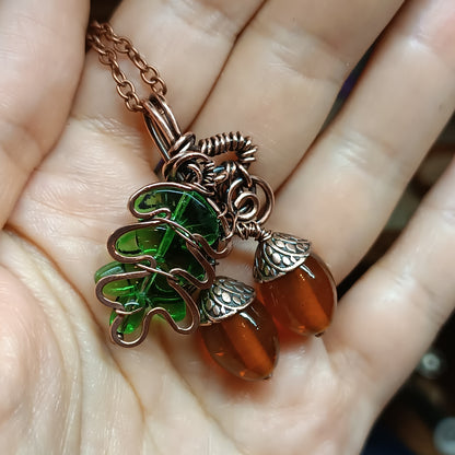 Oak and acorns SET (pendant plus earrings) 🍂