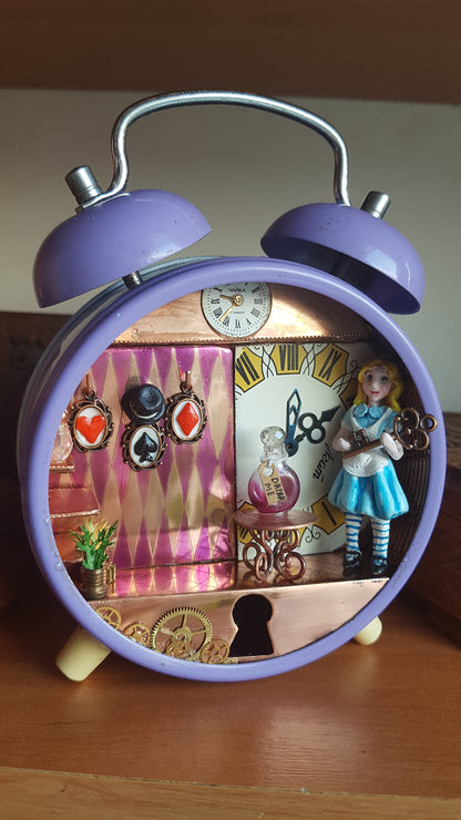 Night lamp clock miniature diorama.