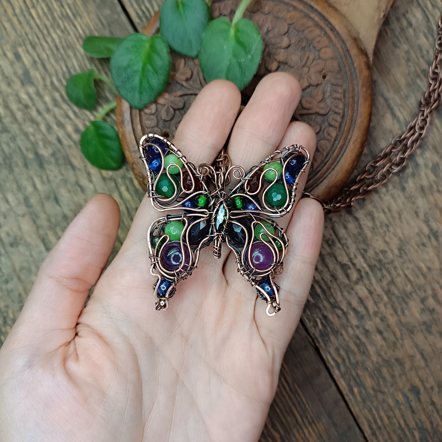 Wild grapes garden butterfly necklace 🍇🦋