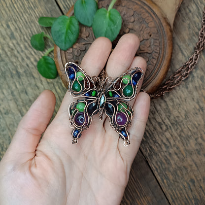 Wild grapes garden butterfly necklace 🍇🦋