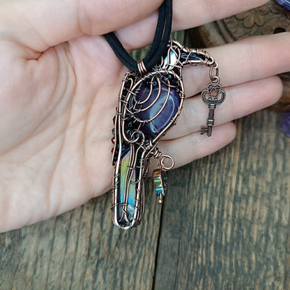 Amethyst 💜 Secret Keeper. Raven necklace.