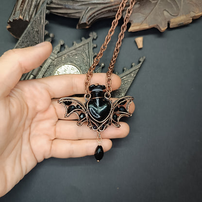 Bat vial necklace