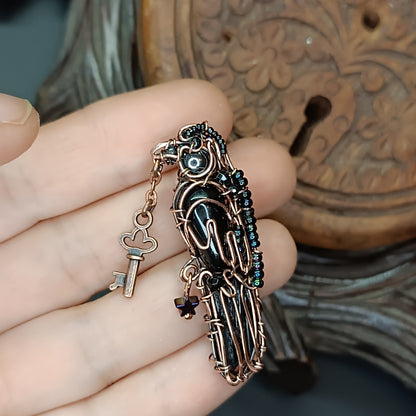 For Jeana. Raven necklace