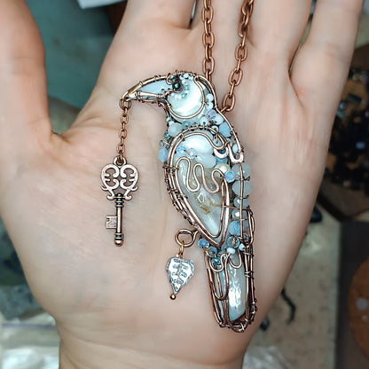 Secret keeper. White raven necklace. Rare version.