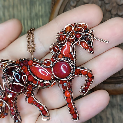 Red horse pendant.