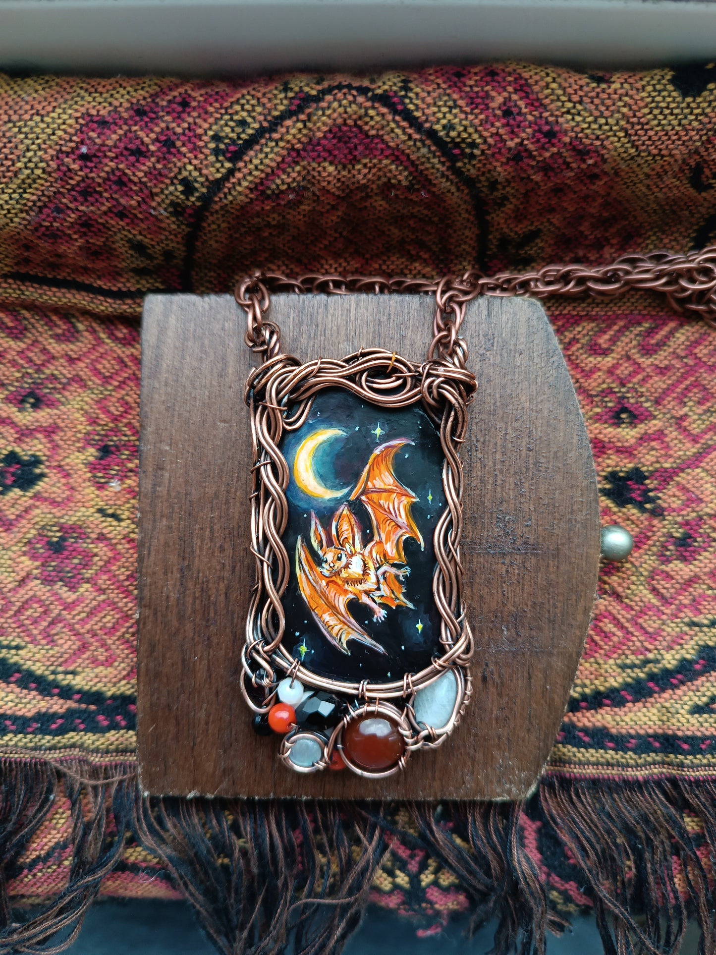 Halloween potion. Wearable art necklace.🦇🐈‍⬛🍲