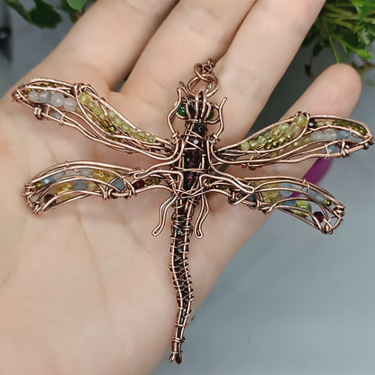 Sparkling wings dragonfly necklace