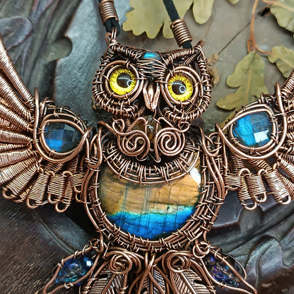 Statement Owl amulet necklace 🦉🪶
