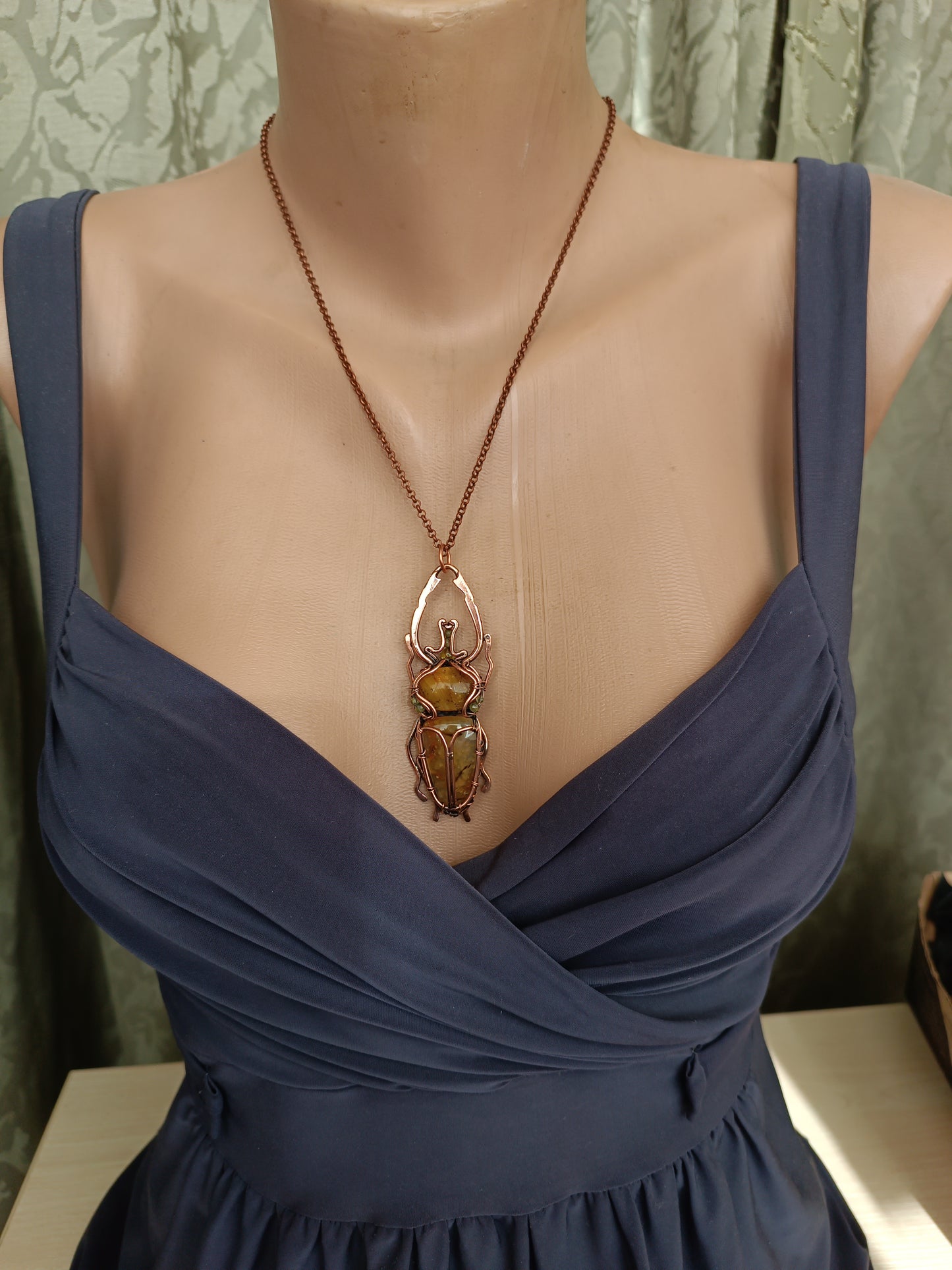 Stag beetle necklace