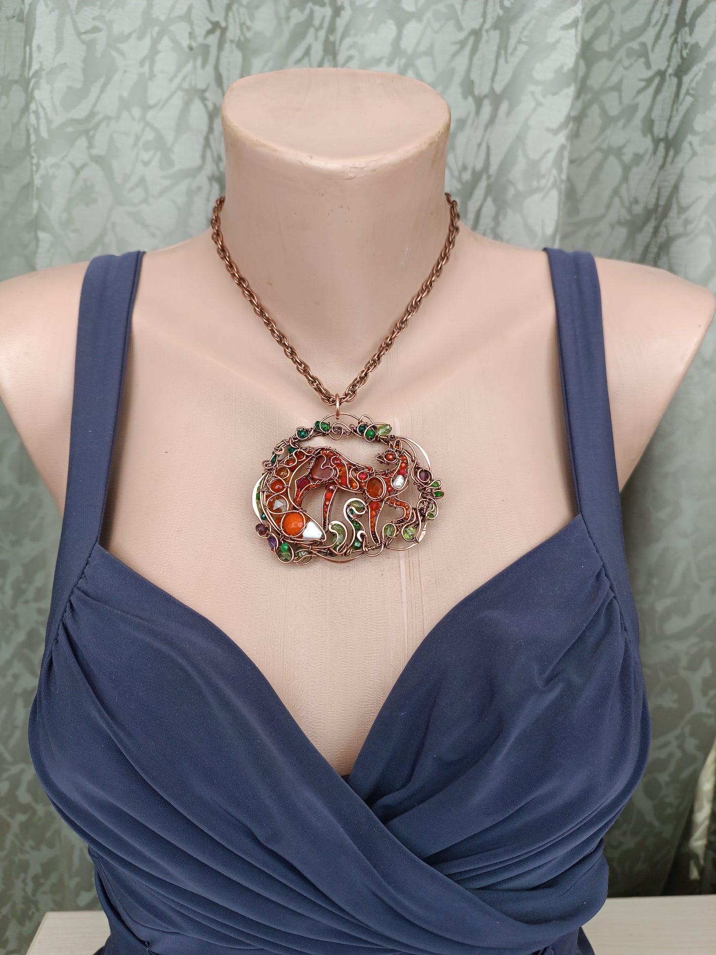 A day in the forest. Fairy tale fox necklace.