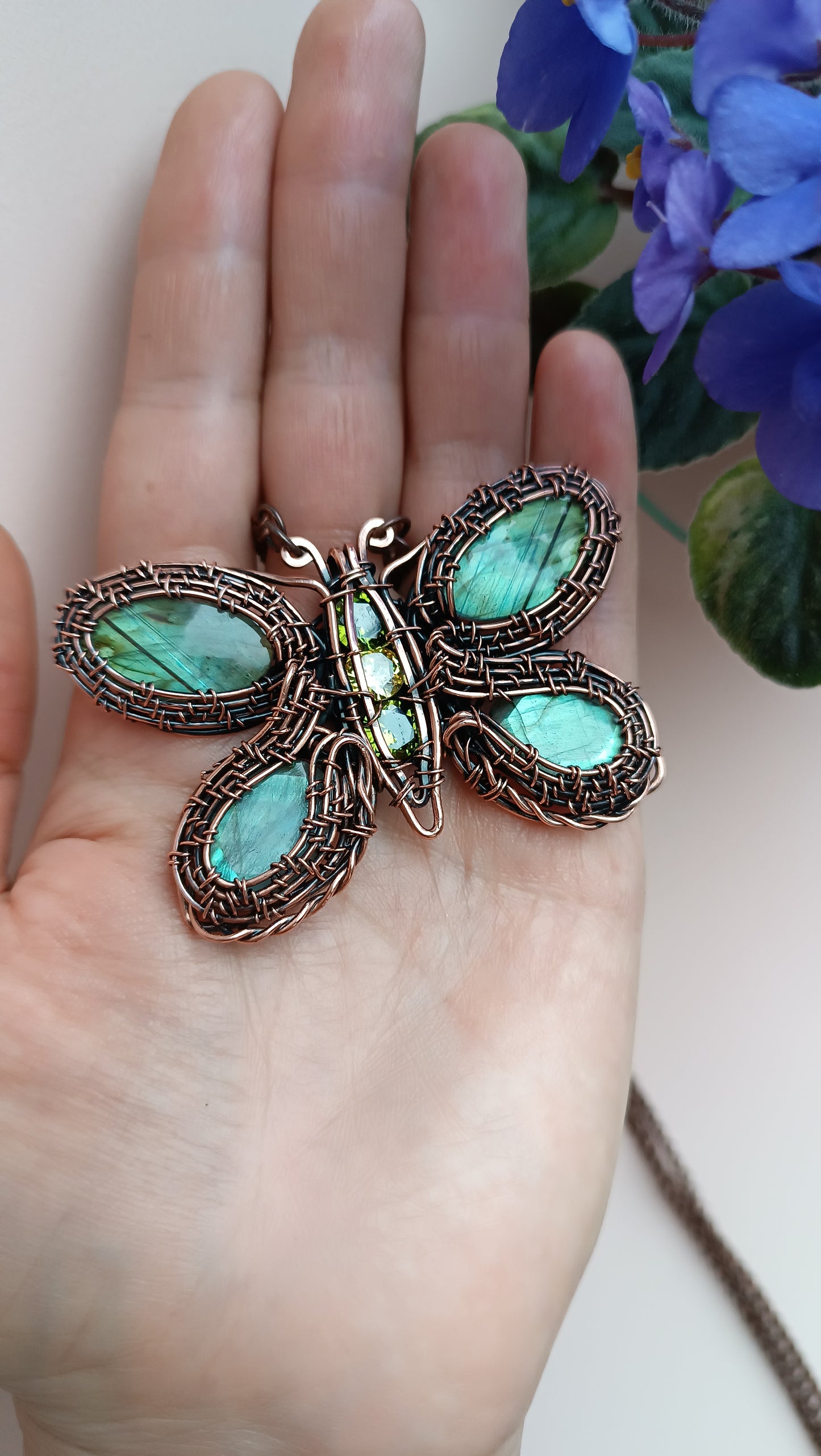 For Jacki. Copper butterfly necklace.