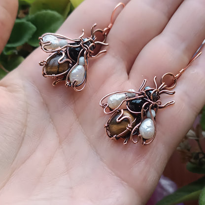 For Hanne. Bumblebee earrings