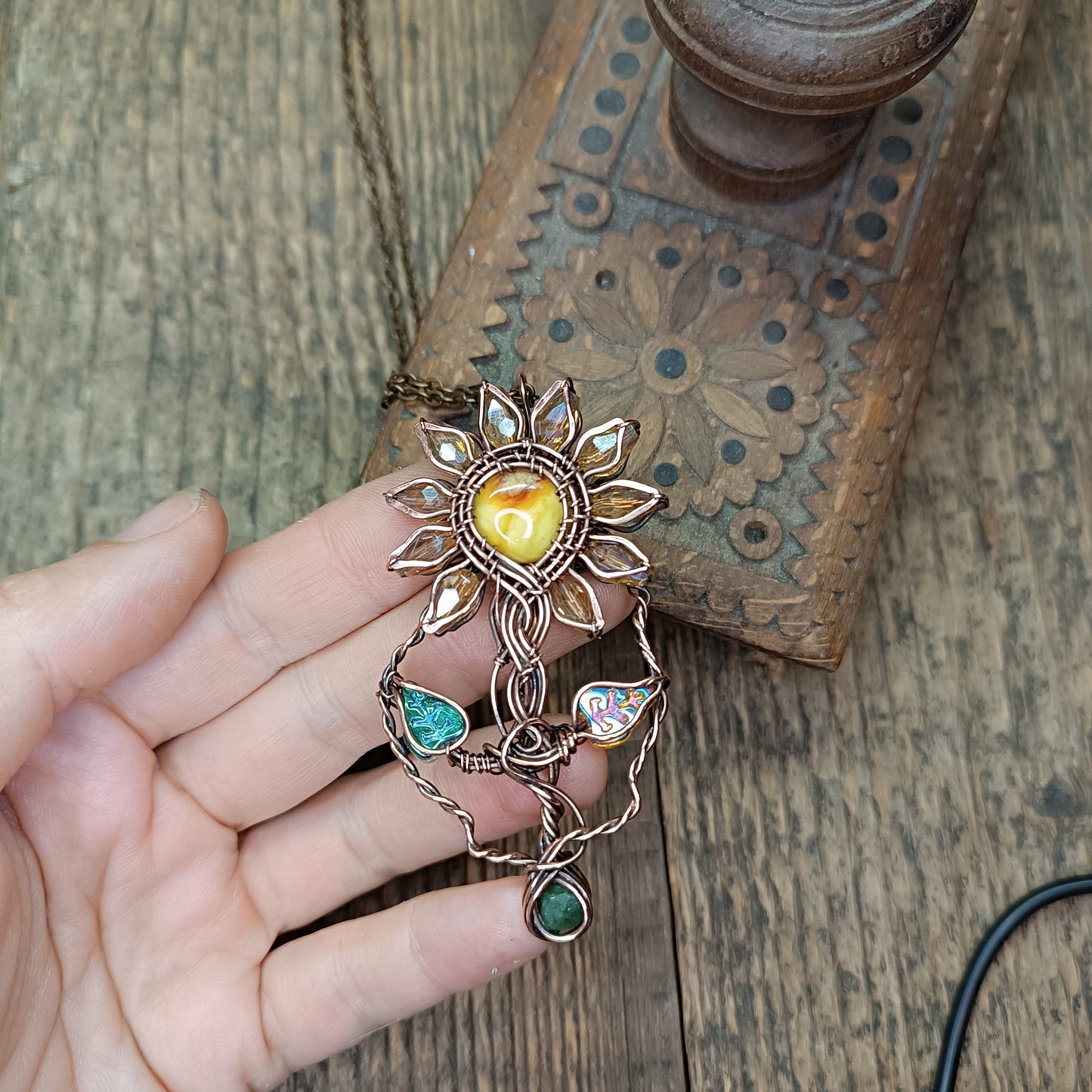 Sunflower necklace