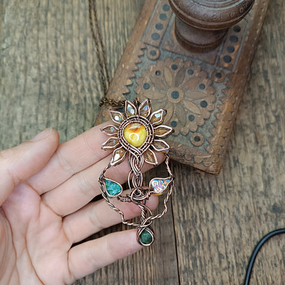 Sunflower necklace