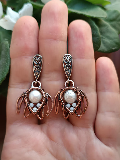 White sea turtle earrings