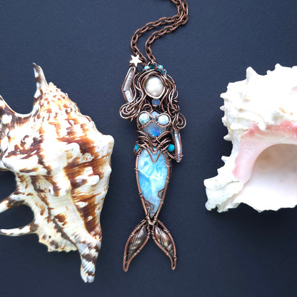 Larimar Lagoon. Mermaid necklace